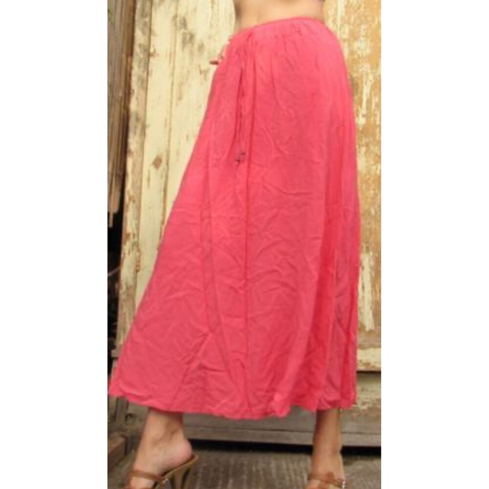 Sophie Max Y2K Midi Skirt Womens Large Orange Coral A-line Lined Gottagecore